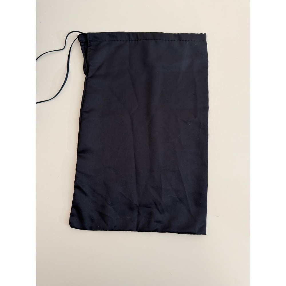 Prada Black Satin Drawstring Dust Bag Logo Storage Pouch 8.5x14 - Picture 2 of 5
